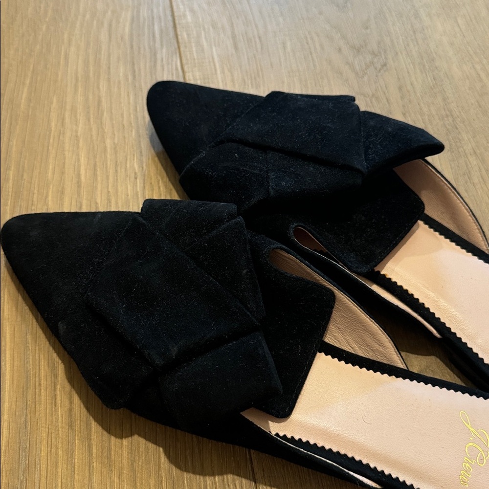 J Crew Black Bow Slip-On Women's Flats - Picture 3 of 3